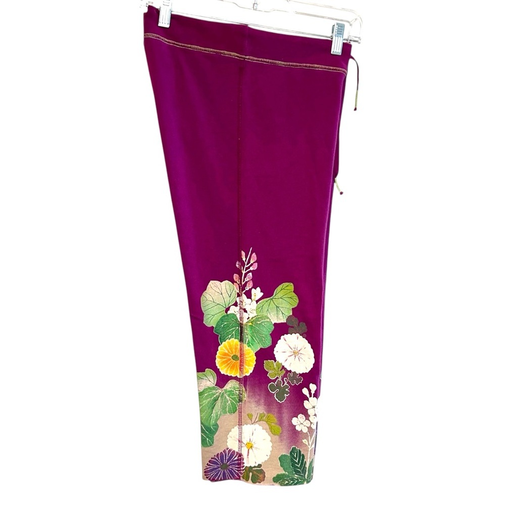 Rare! lucky brand M-XL sweatpants cropped Asian floral print boho‎ yoga Y2K - Picture 12 of 16